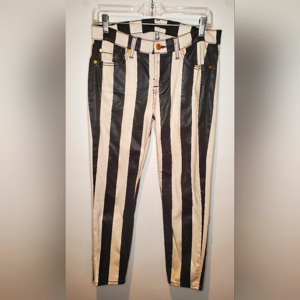 7 For All Mankind Pants  Stripes WhiteBlack  Stretch  Brand 7for All Mankind